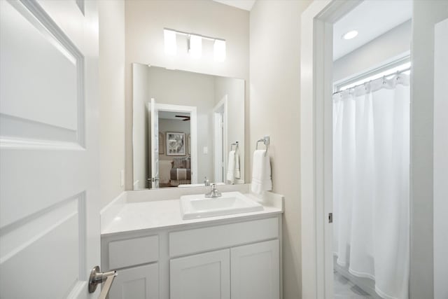 809 Stella Vista Ct, Katy, TX 77493 - full bath featuring connected bathroom, vanity, and a shower with shower curtain