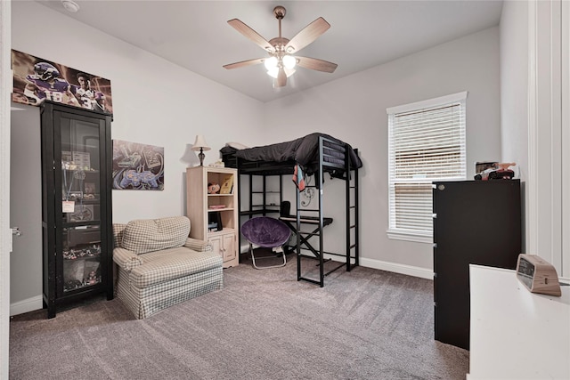 20814 Silver Lance Dr, Tomball, TX 77375 - bedroom with carpet floors, baseboards, and a ceiling fan