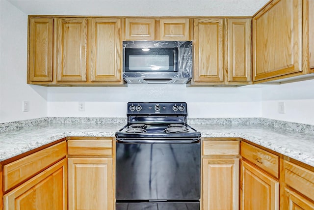 742 Pine Ave, Hempstead, TX 77445 - kitchen featuring black range with electric cooktop and light countertops