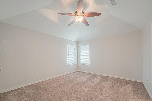 23123 Sandpiper Trl, Spring, TX 77373 - carpeted empty room with a ceiling fan, lofted ceiling, and baseboards