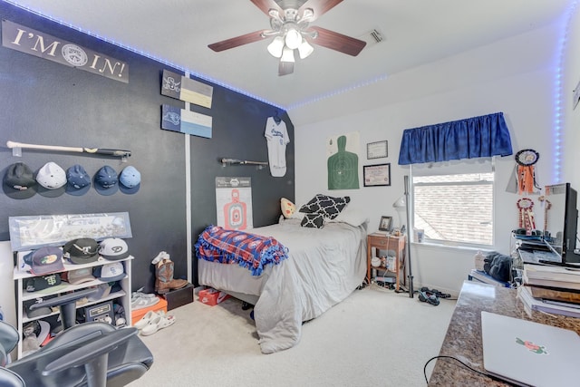 515 Deer Hollow Dr, Sugar Land, TX 77479 - bedroom with carpet and ceiling fan
