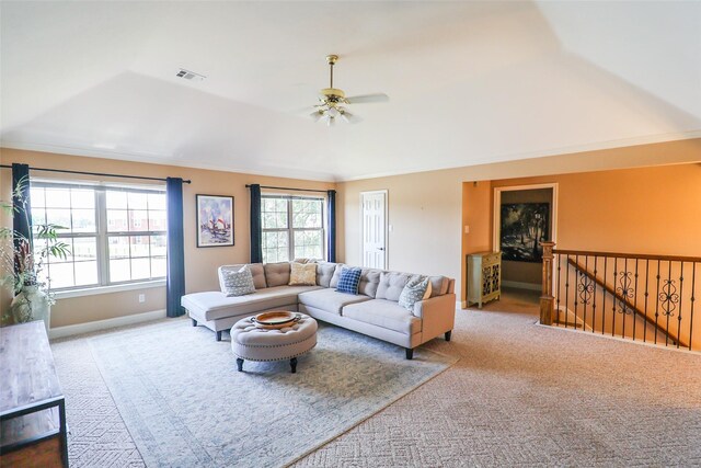 101 N Hall Dr, Sugar Land, TX 77478 - living room with carpet floors, a ceiling fan, and baseboards