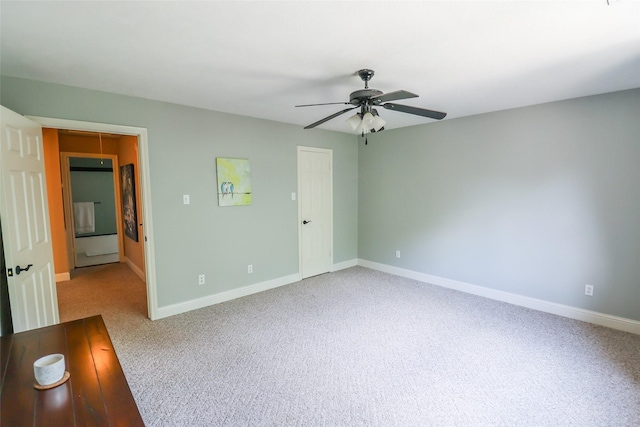 101 N Hall Dr, Sugar Land, TX 77478 - spare room with ceiling fan, light colored carpet, and baseboards