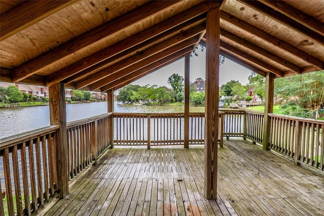 101 N Hall Dr, Sugar Land, TX 77478 - wooden deck featuring a water view