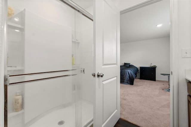 247 Pine Cavern Dr, Willis, TX 77378 - full bathroom featuring a shower stall and vanity