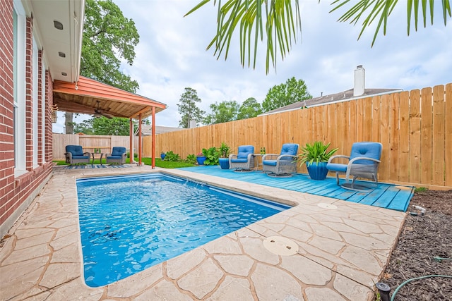19123 Dee Woods Dr, Humble, TX 77346 - view of swimming pool featuring a patio and a fenced backyard