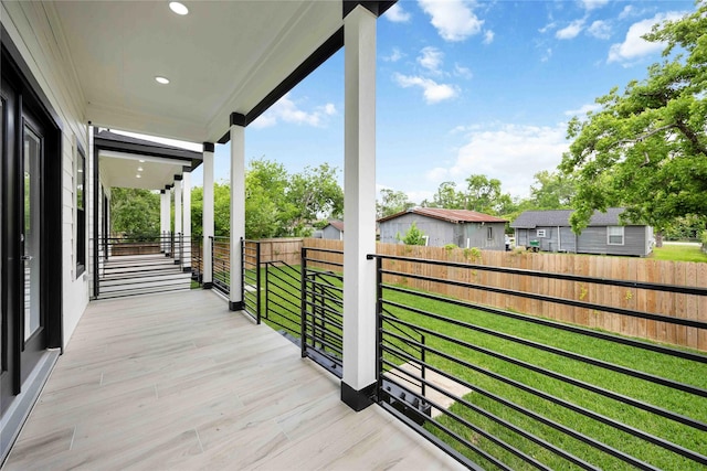 balcony with a residential view