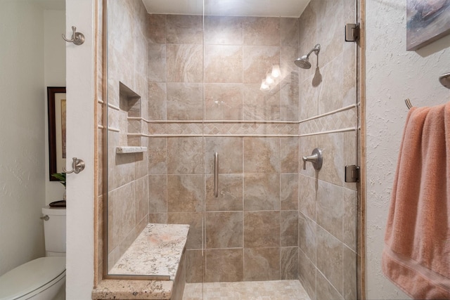 104 Smith Ln, League City, TX 77573 - bathroom featuring toilet and a stall shower