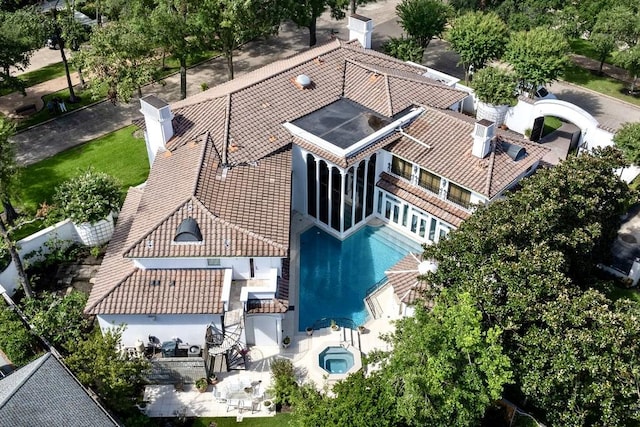 8618 Stable Crest Blvd, Houston, TX 77024 - view from above of property with a pool area