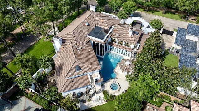 8618 Stable Crest Blvd, Houston, TX 77024 - view from above of property with a pool area