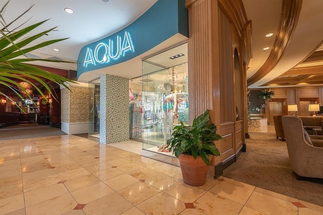 5220 Seawall Blvd Unit 1231, Galveston, TX 77551 - building lobby featuring recessed lighting
