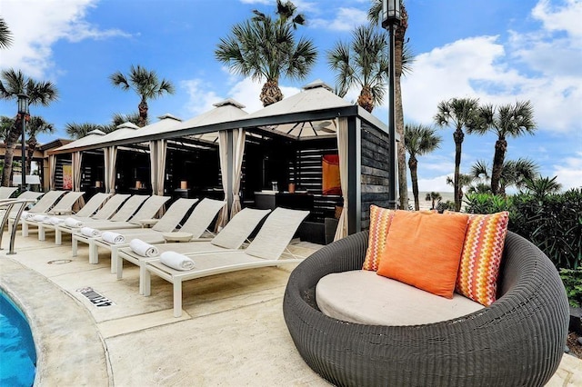 5220 Seawall Blvd Unit 1231, Galveston, TX 77551 - view of patio featuring a gazebo