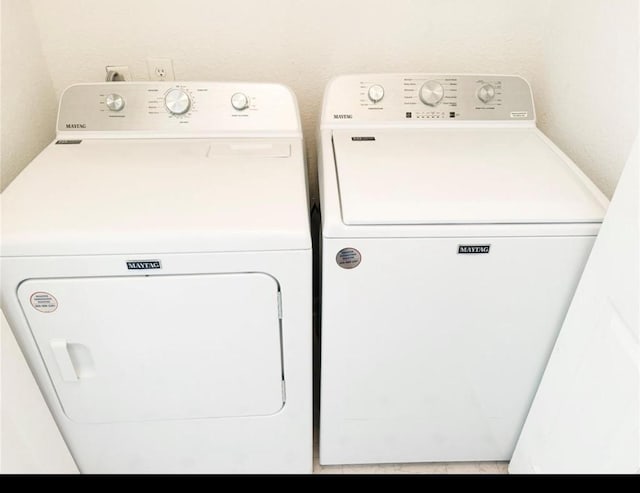 laundry area featuring washer and dryer