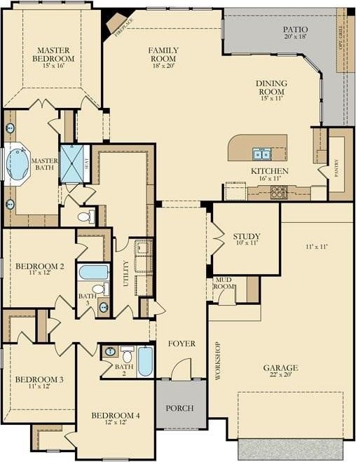 907 Falcon Hollow Ln, Pinehurst, TX 77362 - room layout