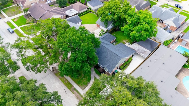 9210 Linkmeadow Ln, Houston, TX 77025 - aerial perspective of suburban area featuring a pool area