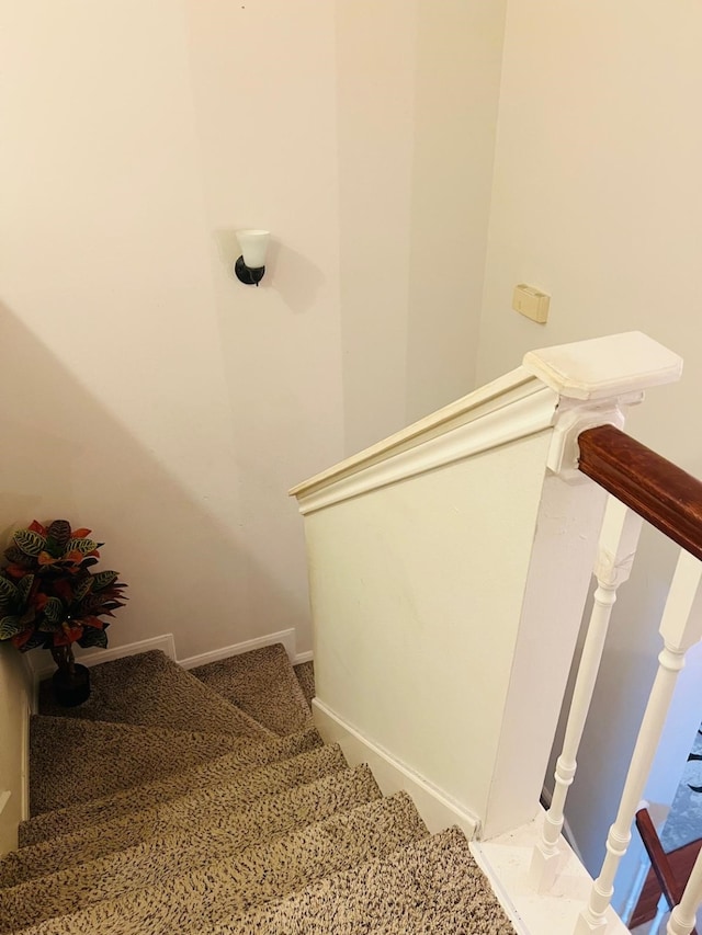 110 Chandler Ct, Sugar Land, TX 77479 - stairway featuring carpet floors and baseboards