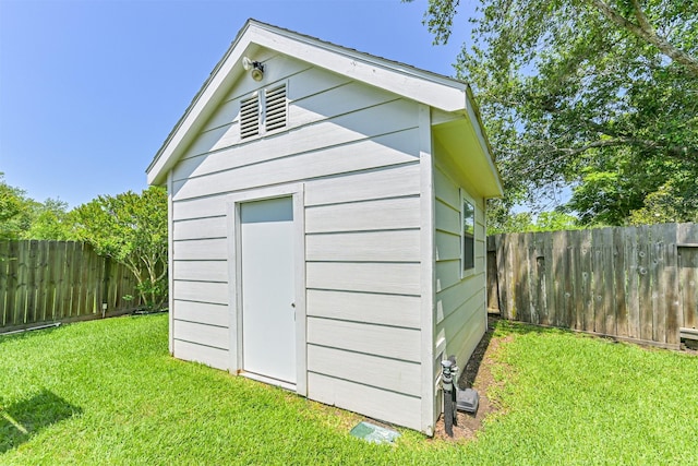 view of shed