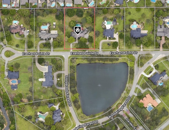 12710 Everhart Pointe Dr, Tomball, TX 77377 - aerial overview of property's location featuring property boundaries highlighted