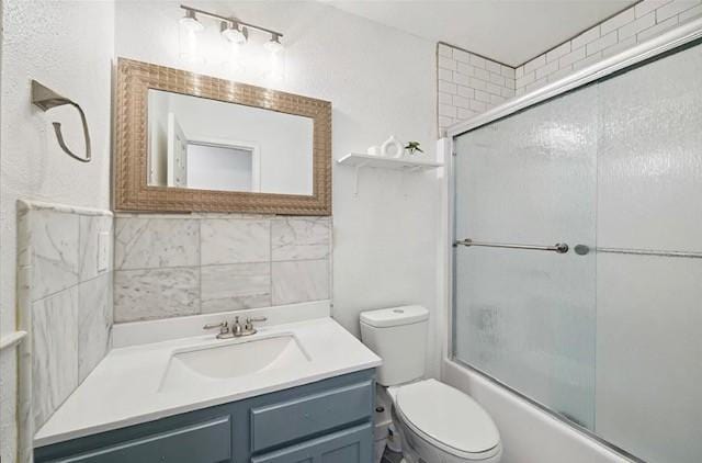 3734 Varla Ln, Houston, TX 77014 - bathroom with toilet, enclosed tub / shower combo, and vanity