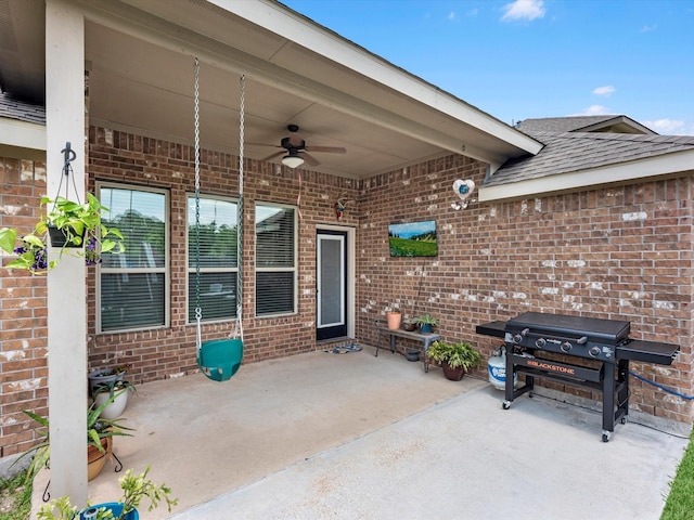 1326 Tee Time Ct, Crosby, TX 77532 - view of patio / terrace with a ceiling fan and area for grilling