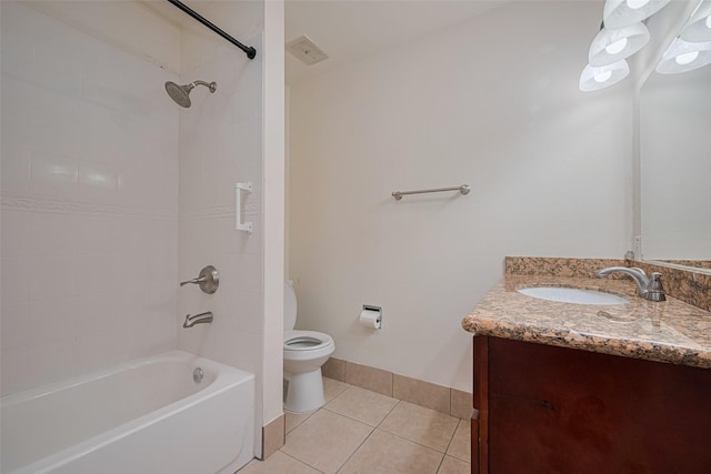 13040 Trail Hollow Dr Unit 3040, Houston, TX 77079 - full bath with tile patterned floors, vanity, bathing tub / shower combination, and toilet