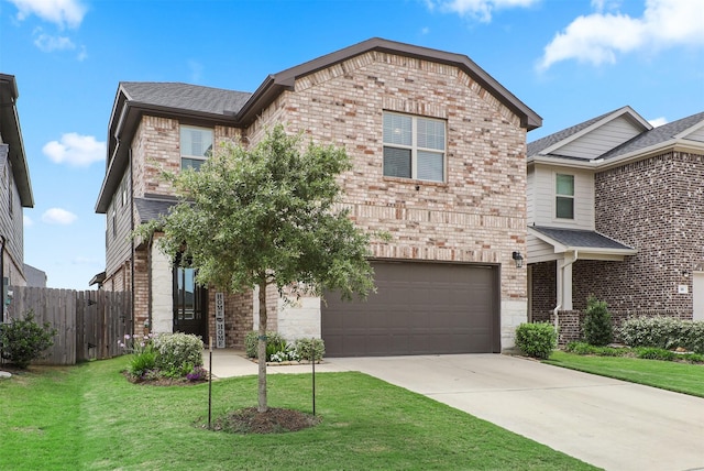 183 Lucky Manor Ln, La Porte, TX 77571 - view of front of house with an attached garage, brick siding, and driveway