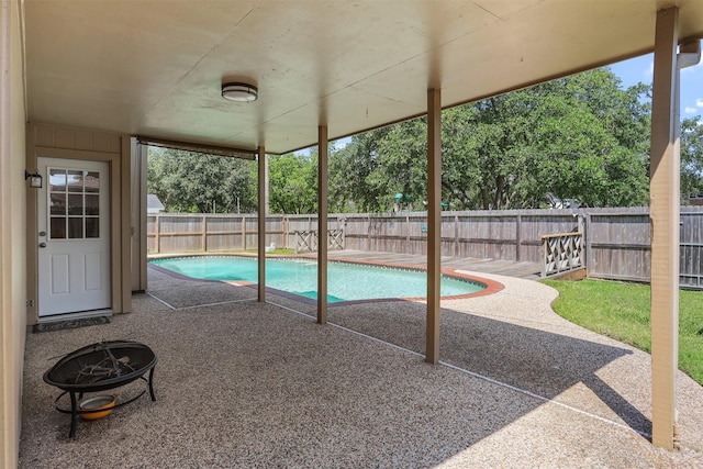 1409 Cherokee St, Deer Park, TX 77536 - view of pool with a fenced backyard and a patio area