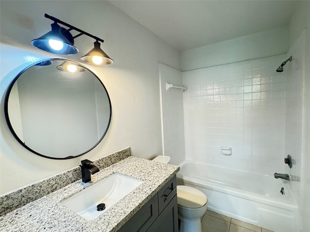 7400 Bellerive Dr Unit 1004, Houston, TX 77036 - bathroom featuring toilet, shower / bath combination, tile patterned floors, and vanity