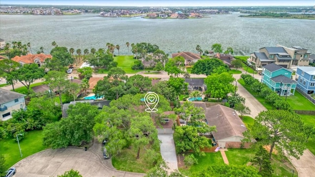 2506 Swan Ct, Houston, TX 77058 - aerial perspective of suburban area featuring a large body of water