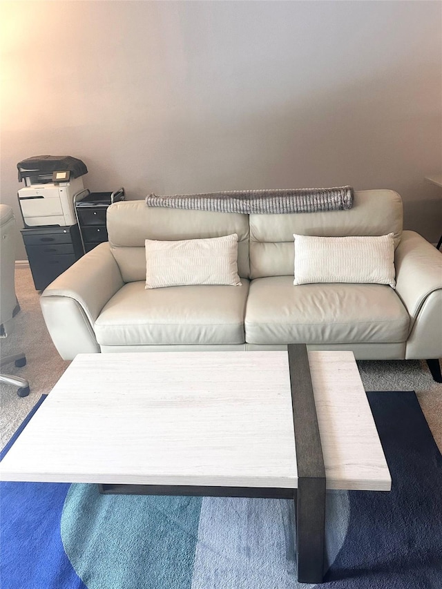 view of carpeted living area