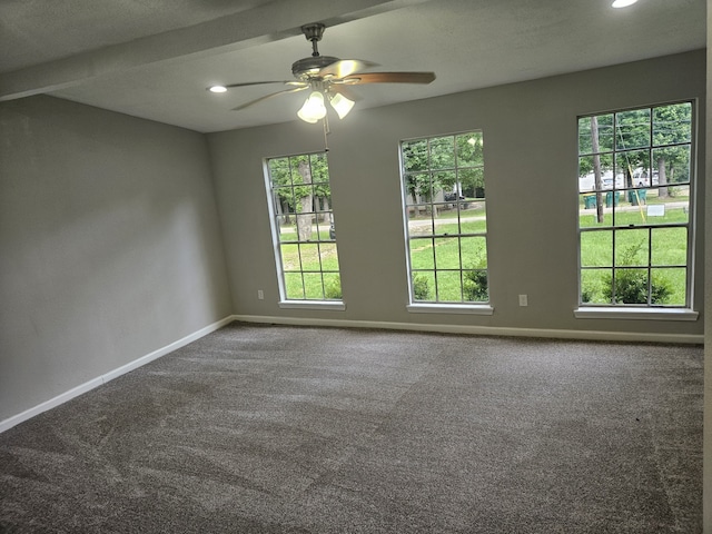 1305 Saint Lawrence River Rd, Conroe, TX 77316 - carpeted spare room with a ceiling fan, baseboards, and recessed lighting
