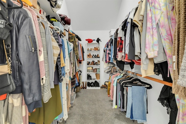 spacious closet with carpet flooring