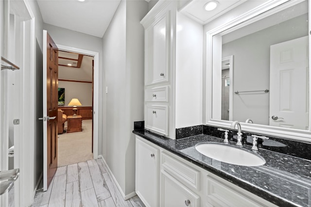 19827 Timberwind Ln, Houston, TX 77094 - bathroom with vanity and baseboards