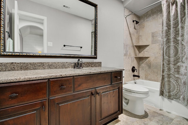 514 Chirping Sparrow Ct, Pinehurst, TX 77362 - bathroom featuring vanity, toilet, and shower / bath combo with shower curtain