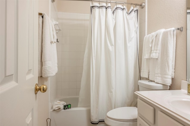 21623 Balsam Brook Ln, Katy, TX 77450 - bathroom with toilet, shower / tub combo with curtain, and vanity