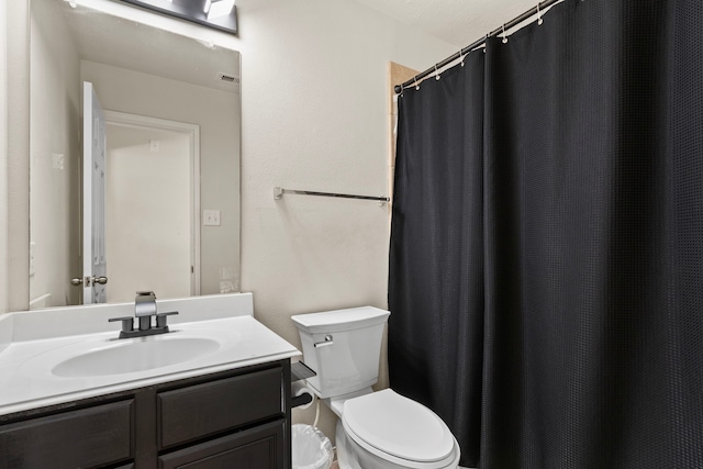 30722 Lavender Trace Dr, Spring, TX 77386 - bathroom featuring toilet, vanity, and a shower with shower curtain