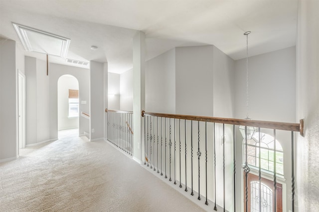 3722 Rocky Ledge Ln, Katy, TX 77494 - corridor with attic access, carpet floors, and baseboards