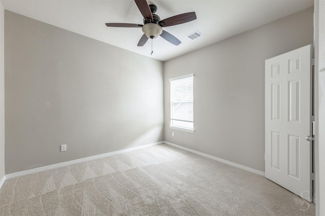 3722 Rocky Ledge Ln, Katy, TX 77494 - spare room with light carpet, ceiling fan, and baseboards