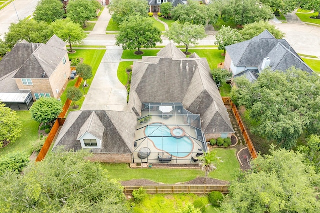 54 Scotch Pine Ct, Lake Jackson, TX 77566 - aerial view of residential area featuring a pool area