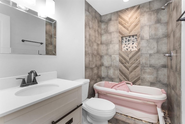 1107 Cypress St, Diboll, TX 75941 - full bathroom featuring a bathtub, toilet, vanity, and a shower