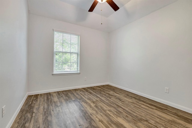 3807 Springcrest Ln, Montgomery, TX 77356 - empty room with wood finished floors, ceiling fan, and baseboards