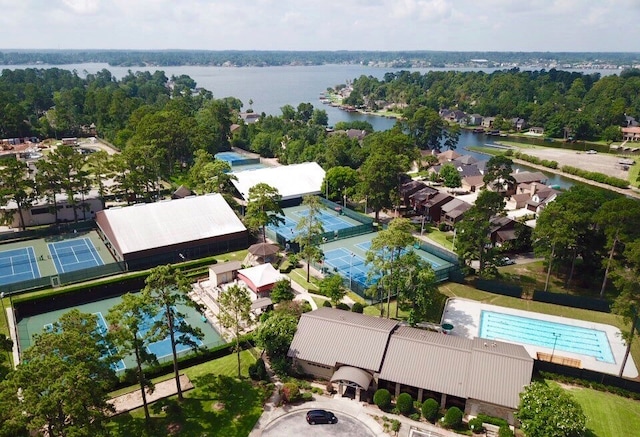 3807 Springcrest Ln, Montgomery, TX 77356 - aerial view of a pool and a large body of water