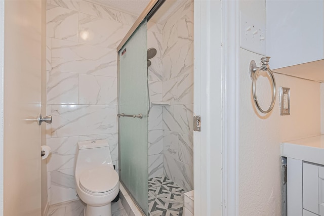1900 Bay Area Blvd Unit 184, Houston, TX 77058 - full bathroom featuring a stall shower, toilet, and vanity
