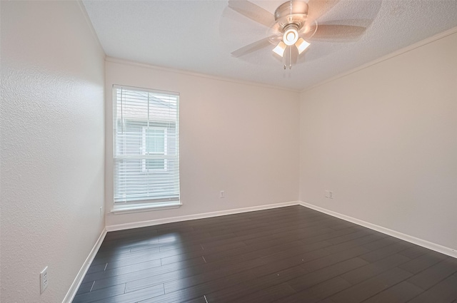 1900 Bay Area Blvd Unit 184, Houston, TX 77058 - unfurnished room with ceiling fan, dark wood-style flooring, baseboards, and crown molding