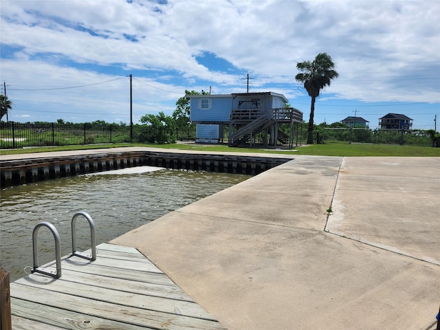 dock area with stairway