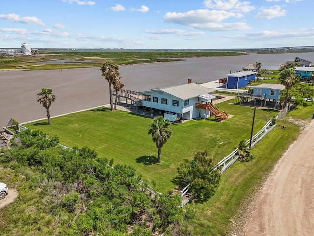 1134 Canal Dr, Surfside Beach, TX 77541 - view from above of property with a nearby body of water