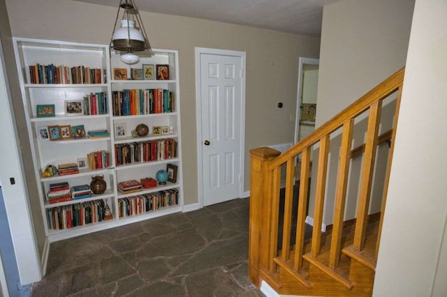 524 Oak Dr, Lake Jackson, TX 77566 - corridor with stairs and stone finish flooring