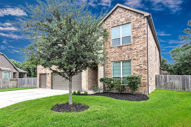 4302 Stoney Heights Ct, Spring, TX 77388 - traditional-style house with concrete driveway, brick siding, and a garage