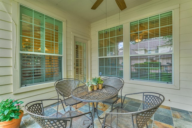 71 Ginger Jar St, The Woodlands, TX 77382 - covered porch featuring a ceiling fan