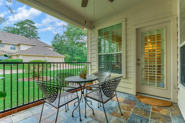 71 Ginger Jar St, The Woodlands, TX 77382 - balcony featuring a ceiling fan